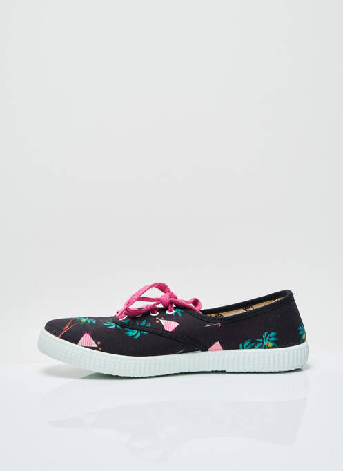Baskets bout rond talon plat jusqu'à 3cm noir VICTORIA femme