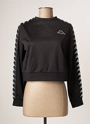 Sweat-shirt finition bords-côtes manches longues noir KAPPA femme