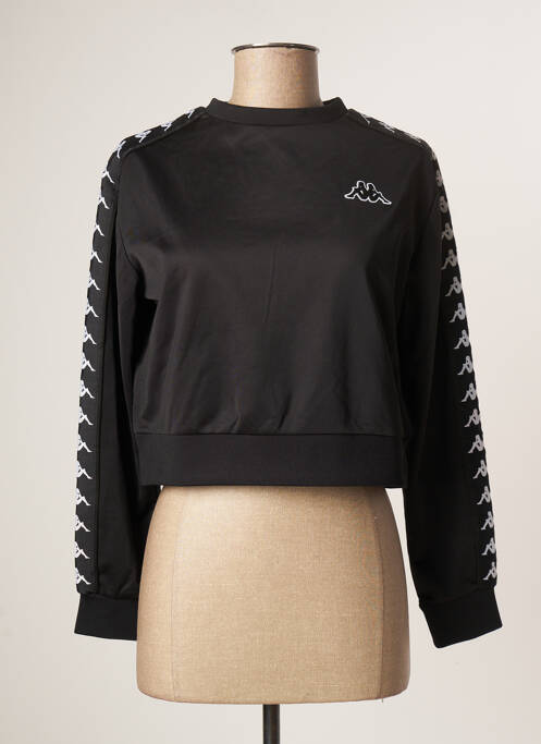 Sweat-shirt finition bords-côtes manches longues noir KAPPA femme