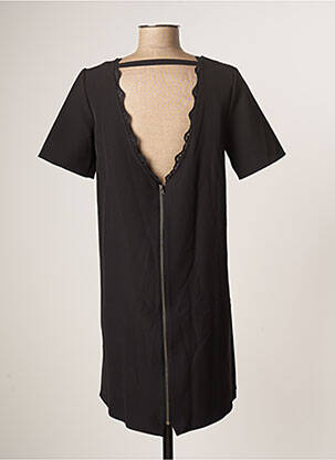 Robe courte fermeture zippée au dos manches courtes noir TEDDY SMITH femme