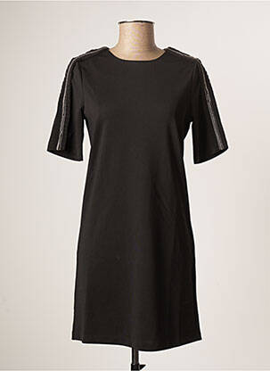 Robe courte fermeture zippée au dos manches courtes noir MOLLY BRACKEN femme