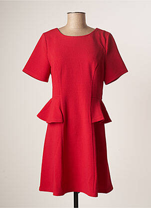 Robe courte fermeture zippée au dos manches courtes rouge MOLLY BRACKEN femme