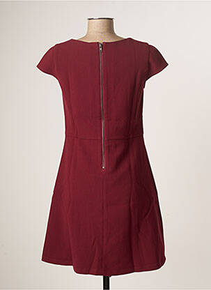 Robe courte fermeture zippée au dos manches courtes rouge DEUX TWO femme