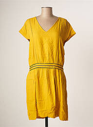 Robe mi-longue manches courtes manches courtes jaune TEDDY SMITH femme