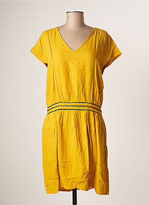 Robe mi-longue manches courtes manches courtes jaune TEDDY SMITH femme