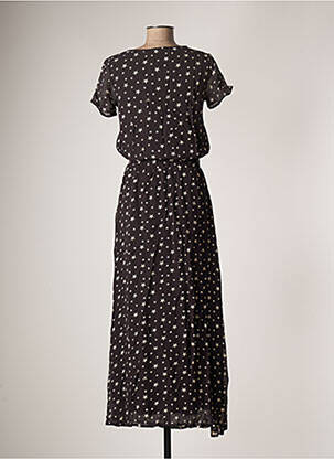 Robe longue manches courtes manches courtes noir SCHOOL RAG femme