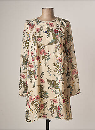 Robe courte manches longues manches longues beige GRACE & MILA femme