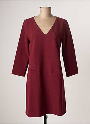 Robe Tunique Miss Captain Taille 44 - Bi-matières Marron, Col Froissé - Occasion Très Bon état