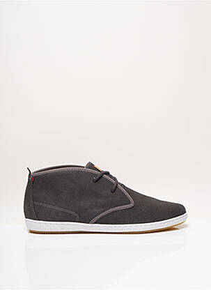 Baskets matière lisse talon compensé gris LAFEYT homme