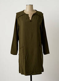 Robe mi-longue manches longues manches longues vert PEPE JEANS femme