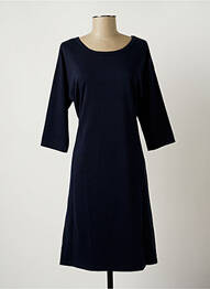 Robe mi-longue manches 3/4 manches 3/4 bleu ICHI femme