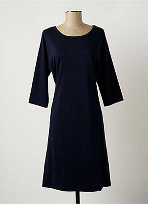 Robe mi-longue manches 3/4 manches 3/4 bleu ICHI femme