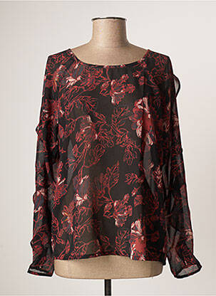 Blouse légère et transparente manches longues noir ICHI femme