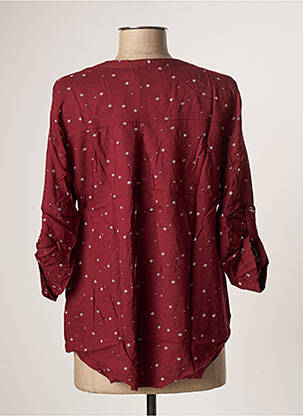 Blouse tissage popeline manches 3/4 rouge KAPORAL femme