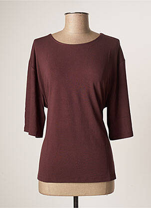 T-shirt manches mi-longues manches courtes rouge ICHI femme