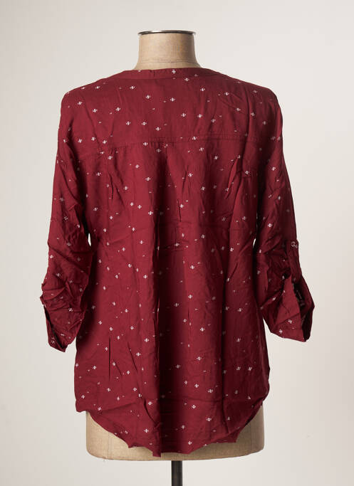 Blouse tissage popeline manches 3/4 rouge KAPORAL femme