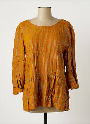 Blouse col rond manches 3/4 jaune VILA femme