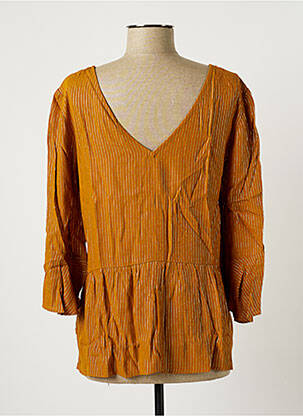 Blouse col rond manches 3/4 jaune VILA femme