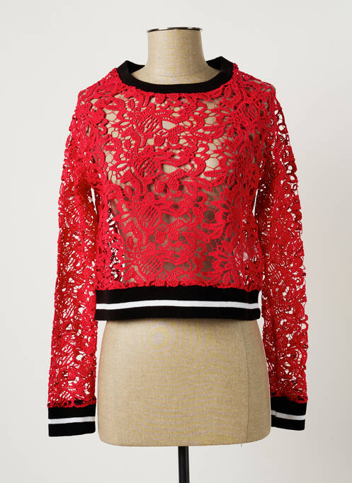 Sweat-shirt manches longues manches longues rose TEDDY SMITH femme