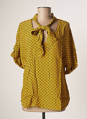 Blouse imprimé fantaisie manches courtes jaune EMA BLUE'S femme