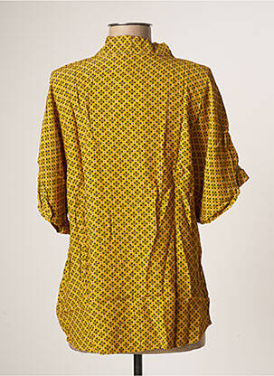 Blouse imprimé fantaisie manches courtes jaune EMA BLUE'S femme