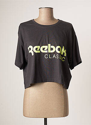 T-shirt coupe droite manches courtes gris REEBOK femme