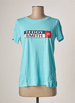 T-shirt coupe droite manches courtes bleu TEDDY SMITH femme