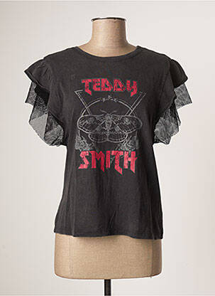 Top stretch manches courtes gris TEDDY SMITH femme