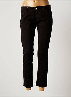 Pantalon chino tissage popeline taille normale noir DONOVAN femme