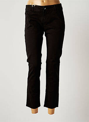 Pantalon chino tissage popeline taille normale noir DONOVAN femme