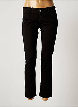 Pantalon chino tissage popeline taille normale noir DONOVAN femme