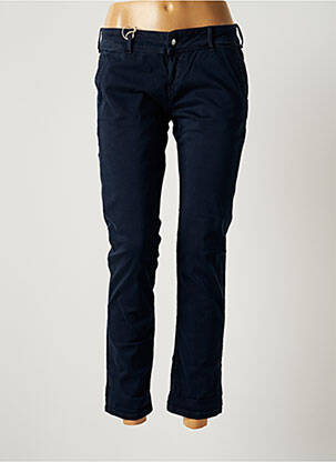 Pantalon chino tissage popeline taille normale bleu DONOVAN femme