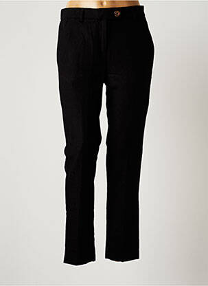 Pantalon chino fermeture zippée sous rabat boutonné taille normale noir MAISON LAB femme