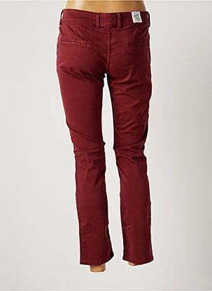 Pantalon 7/8 tissage popeline taille basse rouge DONOVAN femme