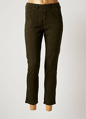Pantalon 7/8 stretch taille normale vert REIKO femme