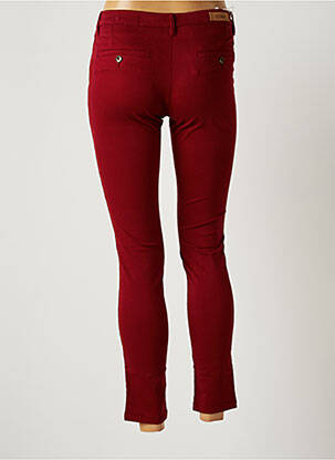 Pantalon 7/8 stretch taille basse rouge REIKO femme