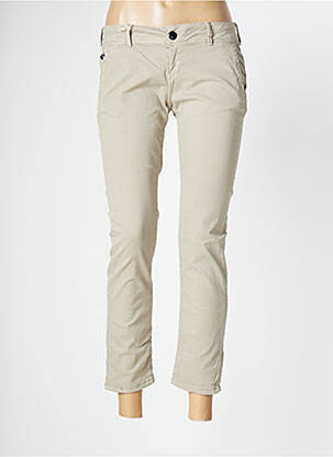 Pantalon 7/8 stretch taille basse beige DONOVAN femme