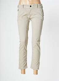 Pantalon 7/8 stretch taille basse beige DONOVAN femme