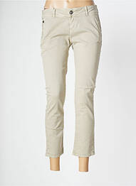 Pantalon 7/8 coupe chino taille basse beige DONOVAN femme