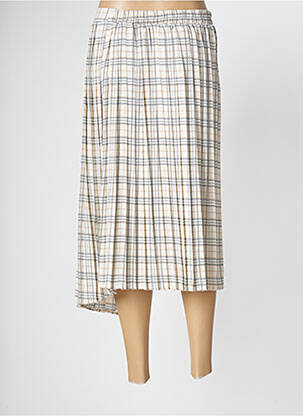 Jupe mi-longue taille normale beige GRACE & MILA femme