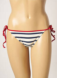 Bas de maillot de bain imprimé rayures bikini beige LITTLE MARCEL femme