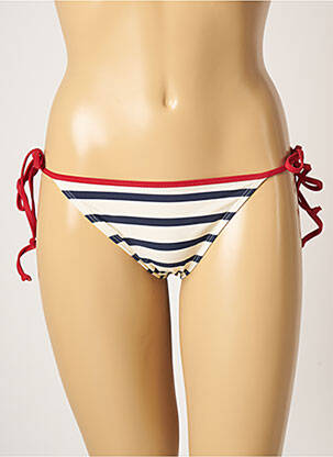 Bas de maillot de bain imprimé rayures bikini beige LITTLE MARCEL femme