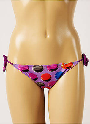 Bas de maillot de bain imprimé fantaisie bikini violet PULL IN femme