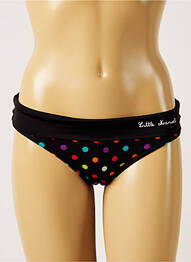 Bas de maillot de bain tissage satiné culotte noir LITTLE MARY femme