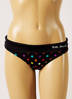 Bas de maillot de bain tissage satiné culotte noir LITTLE MARY femme