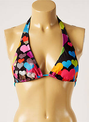 Haut de maillot de bain stretch haut soutien-gorge avec mousse de rembourrage amovible noir PULL IN femme