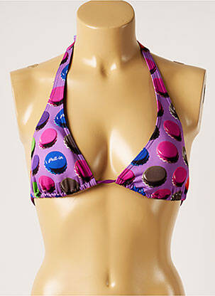 Haut de maillot de bain stretch haut soutien-gorge avec mousse de rembourrage amovible violet PULL IN femme