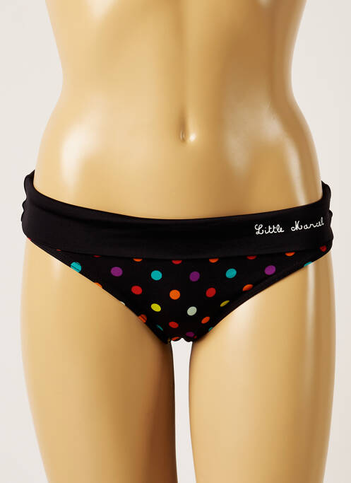 Bas de maillot de bain tissage satiné culotte noir LITTLE MARY femme