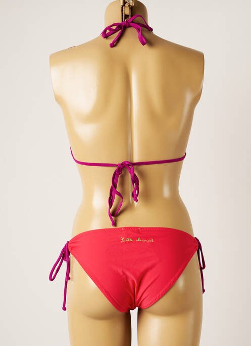 Maillot de bain 2 pièces stretch haut triangles rouge LITTLE MARCEL femme
