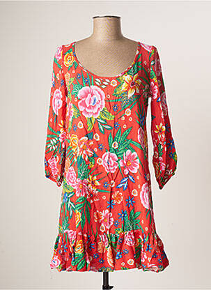 Robe de plage fermeture liens à nouer orange YSABEL MORA femme